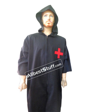 Medieval Tunic Renaissance Comfortable Larp Shirt Costume with Hood