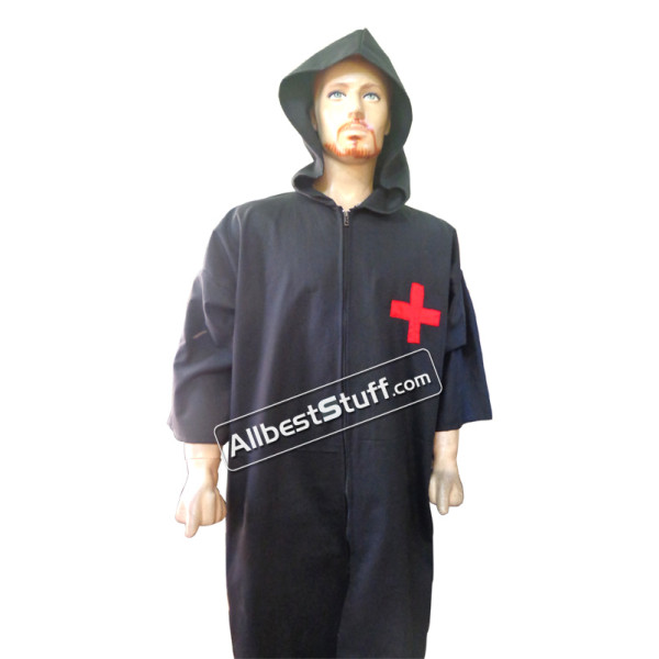 Medieval Tunic Renaissance Comfortable Larp Shirt Costume with Hood
