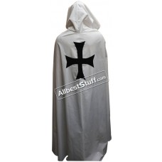 Medieval Warrior Larp Cosplay Costume Templar Knights Tunic Cape Cross Cloak