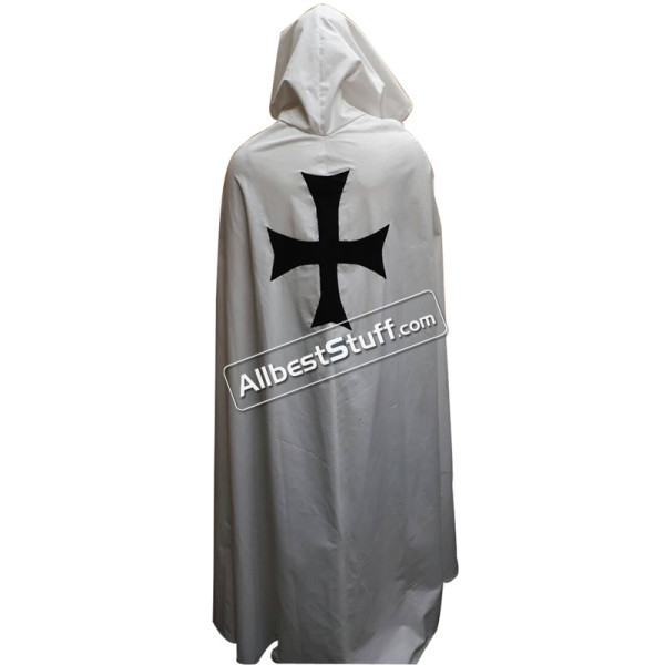 Medieval Warrior Larp Cosplay Costume Templar Knights Tunic Cape Cross Cloak