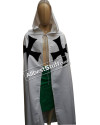 Medieval Warrior Larp Cosplay Costume Templar Knights Tunic Cape Cross Cloak image 2