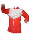 Thick Padded Gambeson Red with White image 3
