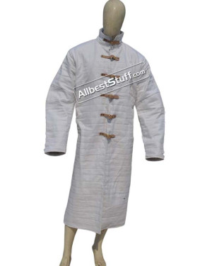 Long Length 50 inches Medieval Padded Linen Gambeson