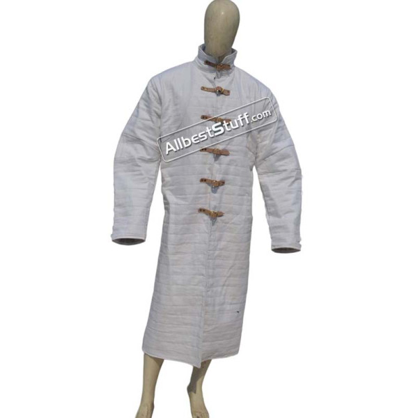 Long Length 50 inches Medieval Padded Linen Gambeson