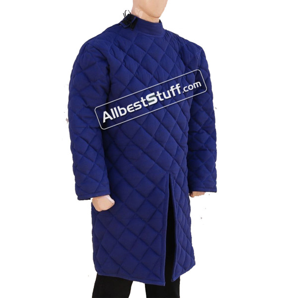 Medieval 13th Century Padded Cotton Gambeson Full Sleeve Larp