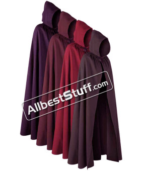 Medieval Historical Outerwear Cotton Cloak with Cape