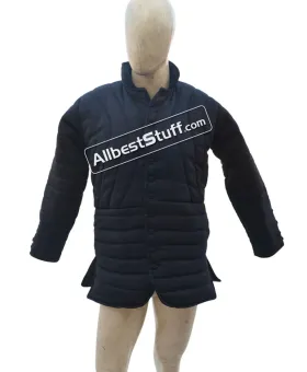 Medieval Slim Fitting Gambeson Thick Padded Collar Full Sleeves