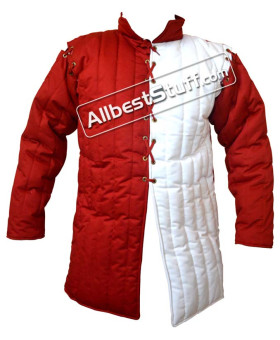 Medieval Thick Padded Gambeson Stitched Sleeves