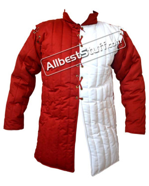 Medieval Thick Padded Gambeson Stitched Sleeves