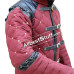 Medieval Viking Gambeson with Leather Trim Full Sleeve Cotton Gambeson