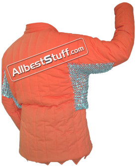 Cotton Gambeson Round Riveted Chain Mail Voider in Galvanized Finish