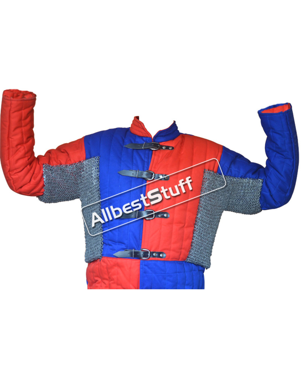Multi Colored Cotton Gambeson with Riveted Maille Voiders