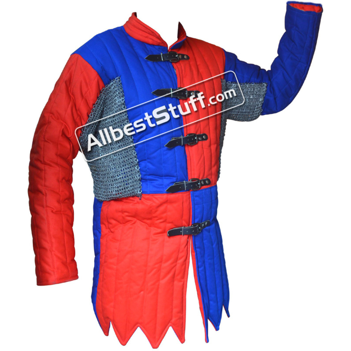 Multi Colored Cotton Gambeson with Riveted Maille Voiders