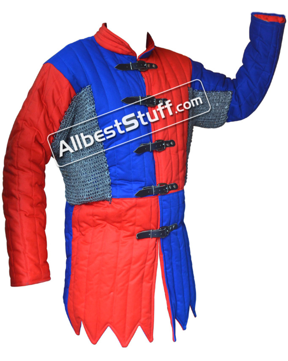 Multi Colored Cotton Gambeson with Riveted Maille Voiders