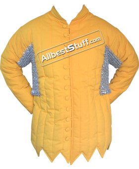 Cotton Gambeson Flat Riveted Maille Voider in Galvanized Finish