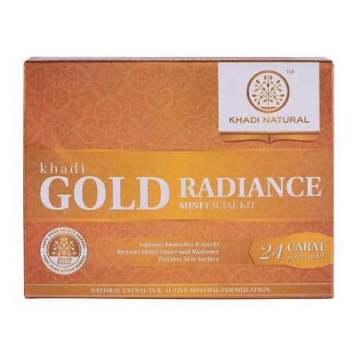 Khadi Natural Gold Radiance Mini Facial Kit 75gm scrub cream Ayurvedic Face Care