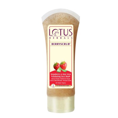 Lotus Herbals Berry Scrub Strawberry And Aloe Vera Exfoliating Face Wash 120 gm
