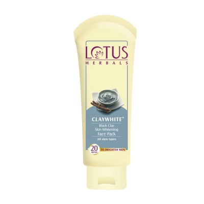 Lotus Herbals Claywhite Black Clay Skin Whitening Face Pack 120gm Body Skin Care