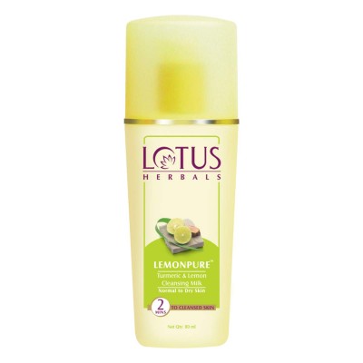 Lotus Herbals Lemonpure Turmeric & Lemon Cleansing Milk 80ml Skin Face Body Care