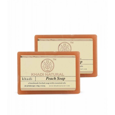 Lot of 2 Khadi Natural Herbal Peach Soaps Ayurvedic Skin Face Body Care Gift Set