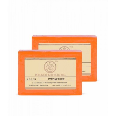 Lot of 2 Khadi Natural Herbal Orange Soap Ayurvedic Skin Face Body Care Gift Set