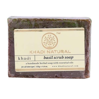 Lot of 2 Khadi Natural Herbal Basil Scrub Soaps Ayurvedic Skin Face Body Care