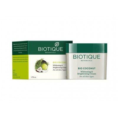 Biotique Bio Coconut Whitening & Brightening Cream 50gm Fair Face Body Skin Care