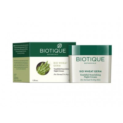 Biotique Bio Wheat Germ Youthful Nourishing Night Cream 50gm Unisex skin care