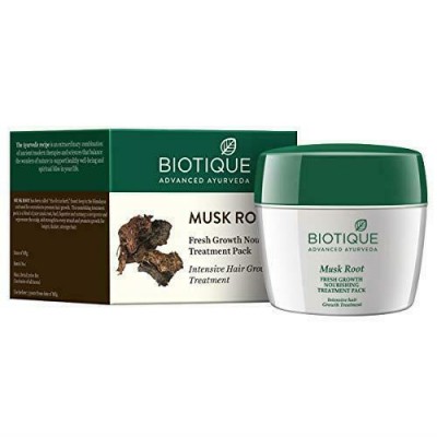 Biotique Musk Root Hair Pack 230gm long thick strong fresh hair grow scalp care