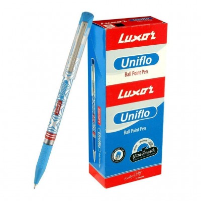 Box 20 Luxor UNIFLO Ball Pen BLUE INK 0.7 MM fine tip school office stationary