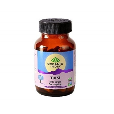 Pack of 2 Organic India Tulsi 120 Capsules Ayurvedic Natural stamina immunity