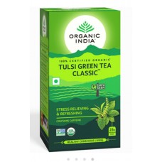 Lot of 4 Organic India Tulsi Green Tea Classic 100 Tea Bags Natural Basil Herbs