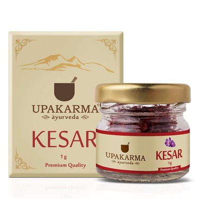 Upakarma Pure Natural Finest A++ Grade Kashmiri Kesar Saffron Threads 1 Gm Pack