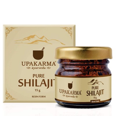 Upakarma Pure Ayurvedic Shilajit Shilajeet Resin 15 Gram 0.5 Oz Natural Organic 
