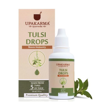 UPAKARMA Ayurveda Tulsi Drops 30 ml Organic Natural Immunity Cough Cold Relief