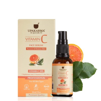 UPAKARMA Vitamin C Serum 30 ml Face Restore Skin Hyaluronic acid Vitm E Aloevera