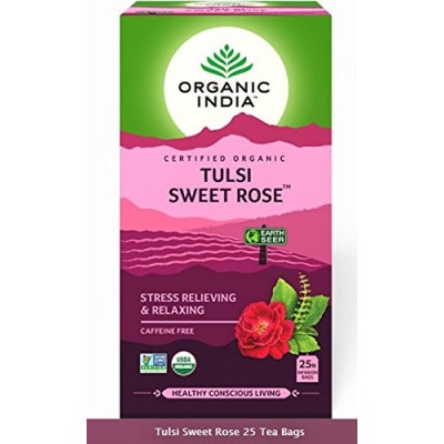 Lot of 4 Organic India Sweet Rose Tea 100 Tea Bag Ayurvedic Natural Health Care