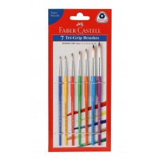 Pack of 7 Faber Castell Tri Grip Brush Round Type brushes art craft school gift