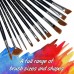 Chitrakala Paint Brushes 12 Set Professional Paint Brush Round Pointed Tip Nylon