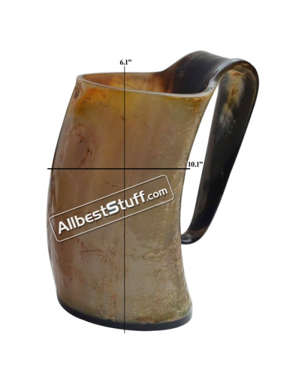 BUFFALO HORN MEDIEVAL DRINKING MUG 6" Set of 2 or More