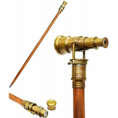 Brass Telescope Handle with walking Cane stick