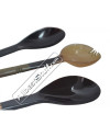 Set of 3 Horn Serving Spoon Medieval Cutlery Set image 1