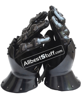 Medieval Hourglass 14th Century Gauntlets Black finish