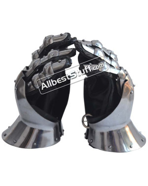 16 Gauge Medieval Knight Gauntlets Gothic Hourglass Gauntlets 14th Century