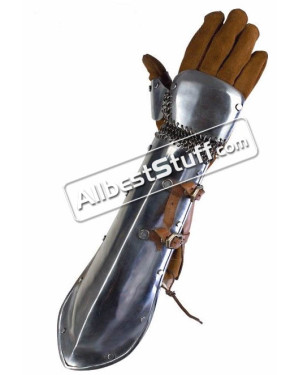 Arm Protection Steel Pair with riveted Chain Mail Rings 18 Gauge