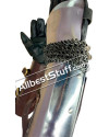 Arm Protection Steel Pair with riveted Chain Mail Rings 18 Gauge image 2