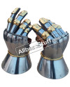 SALE! Medieval Functional 16 G Steel Princely Hourglass Gauntlets Leather Glove SCA image 1