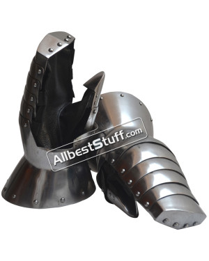 SALE! Medieval Heavy 16 Gauge Steel Mitten with Leather Gloves