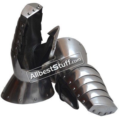 SALE! Medieval Heavy 16 Gauge Steel Mitten with Leather Gloves