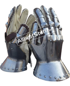 Medieval 18 Gauge Gauntlets Gothic Knight Hourglass Gauntlets 14th Century